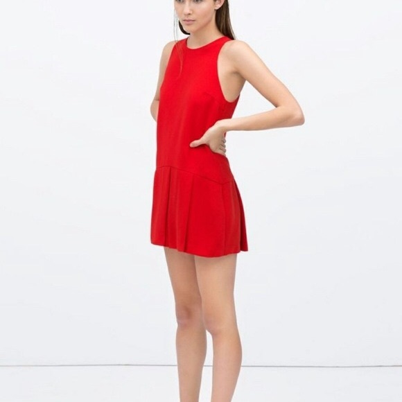 Zara Pants - Zara small Romper Red Pleated Sleeveless